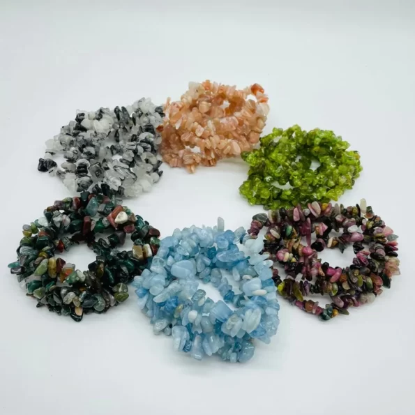 6 types chip bracelet aquamarine moss agate wholesale wholesale crystals