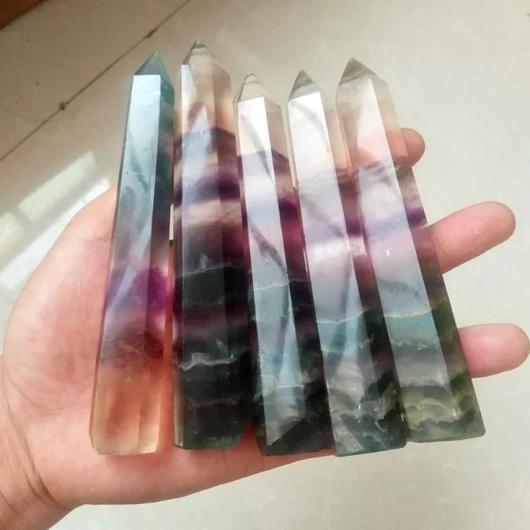 natural fluorite crystal point tower 1