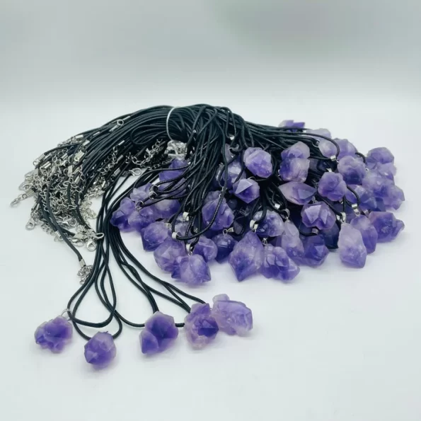 raw amethyst cluster pendant wholesale