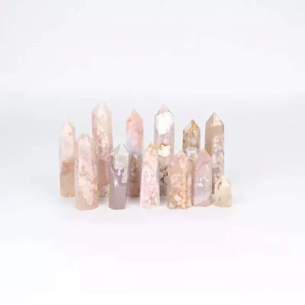 sakura agate tower quartz crystals point