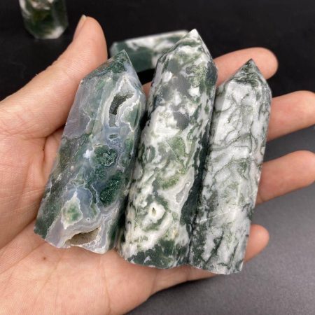 high quality green moss agate points wholesale 1