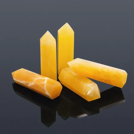 Yellow Calcite Wand Crystal Point Tower 1